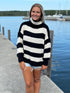Stripe Oversize Knit Sweater - Scandal Italy - Black/White